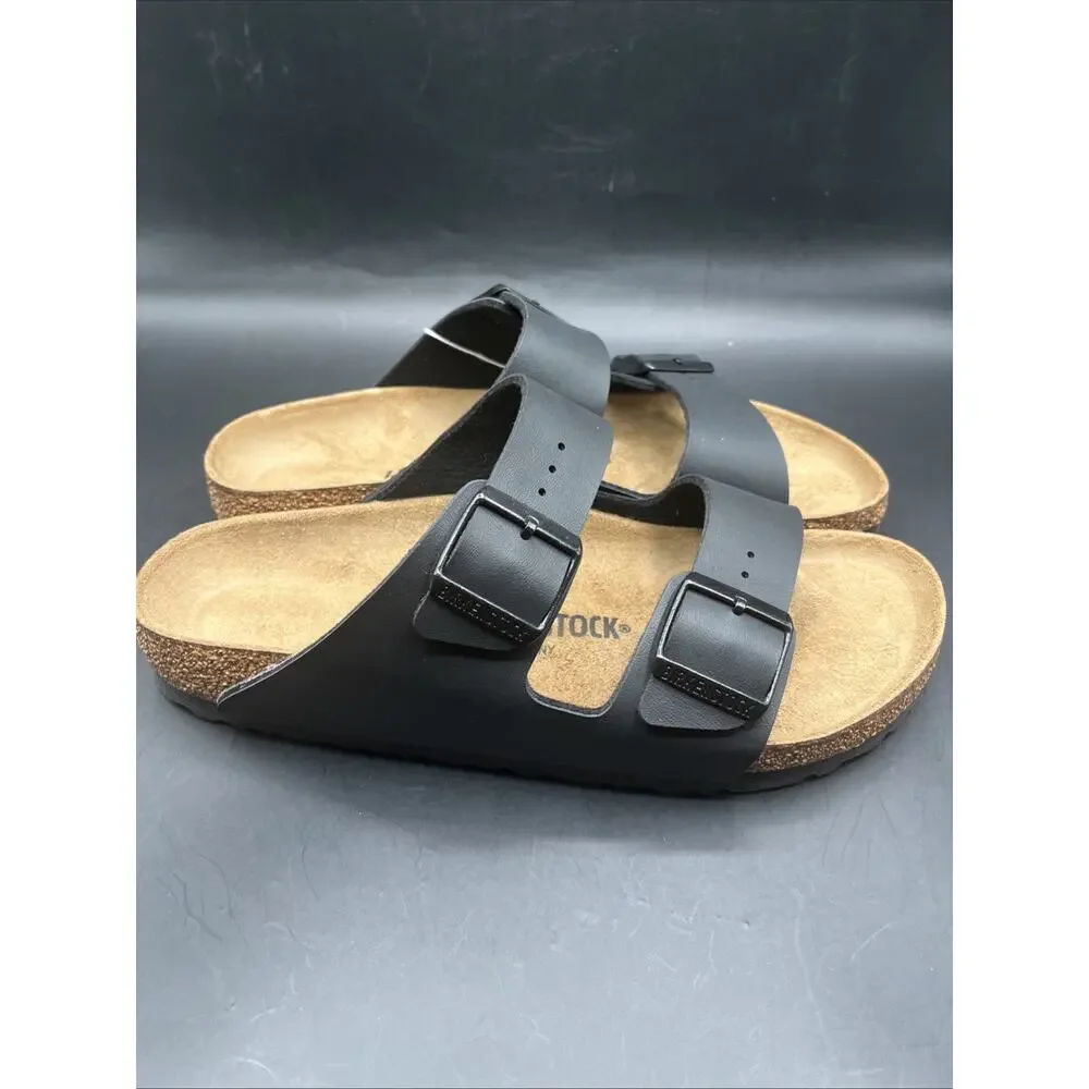 Birkenstock 2 straps adjustable sandals Flip Flops EUR Sz 40 Black NWOB